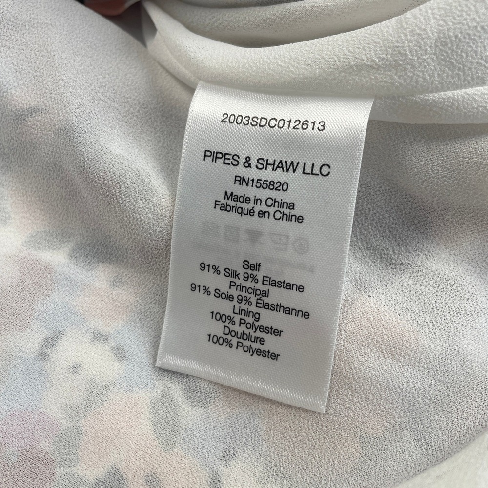 Veronica Beard Marla Ruched Floral Dress Short Flutter Sleeves Silk Blend Size 2 - Picture 9 of 14